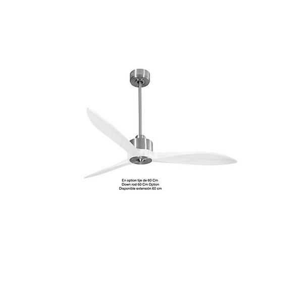 Modulo Latino Slim - Super destratificateur et ventilateur DC 132 cm chrome pales bois blancidéal 26 à 40 m²
