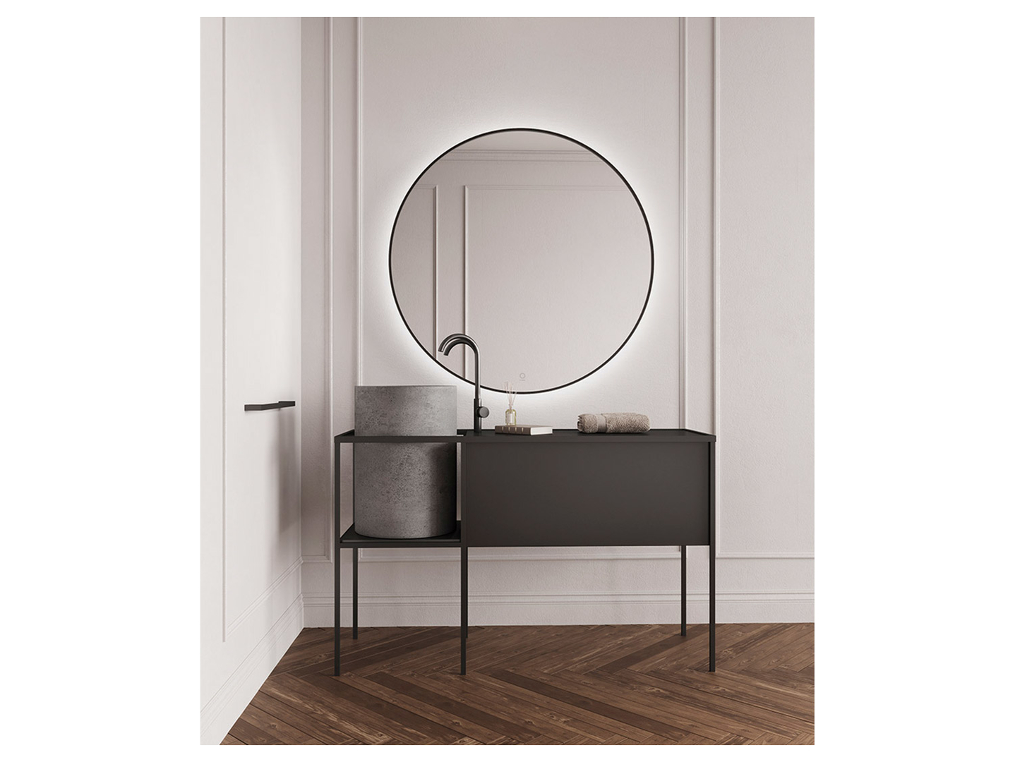 Lustrołazienkowe Valencia LED 80 cm czarne