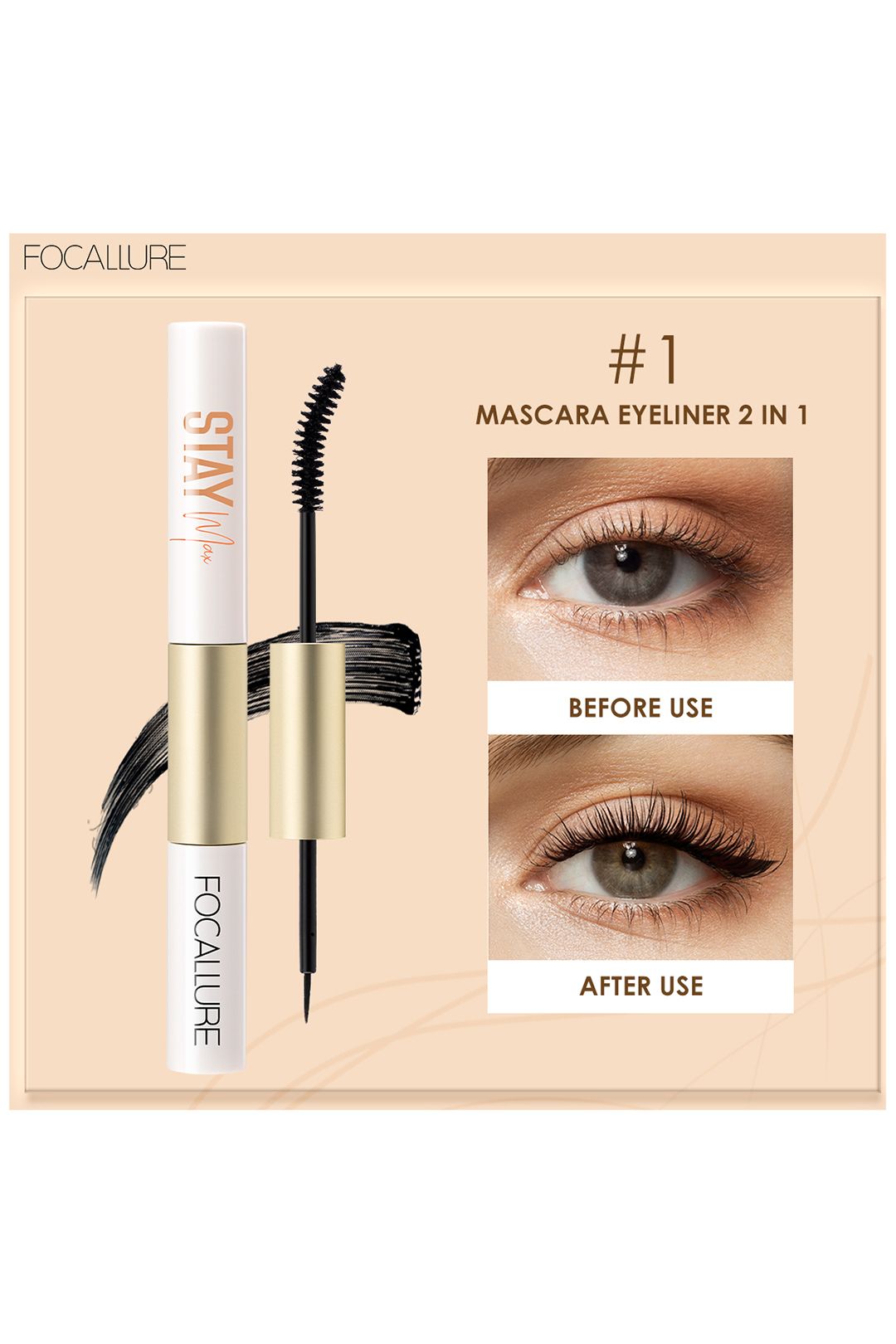SHEONLY 2-in-1 Waterproof Mascara & Eyeliner
