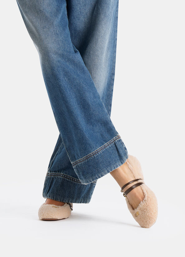 Ballerine effetto shearling