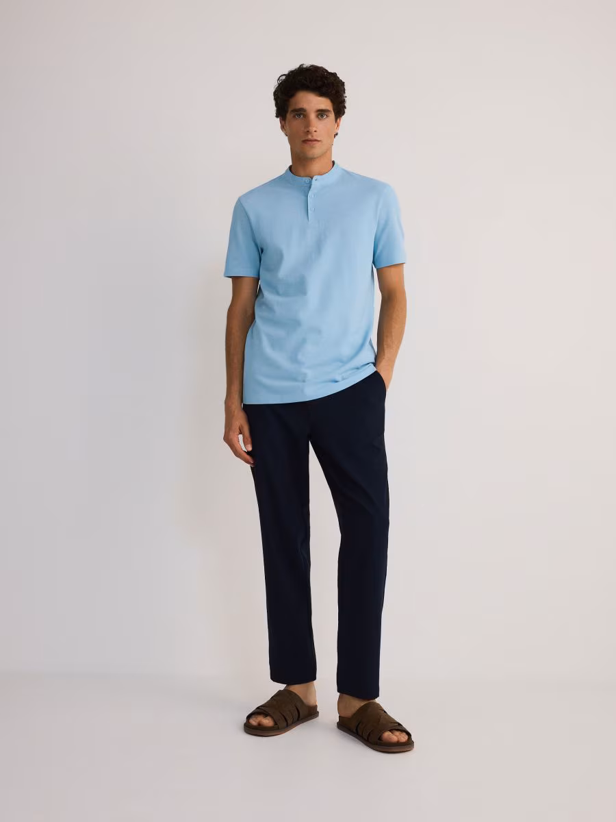 Stand-Up Collar Polo Shirt