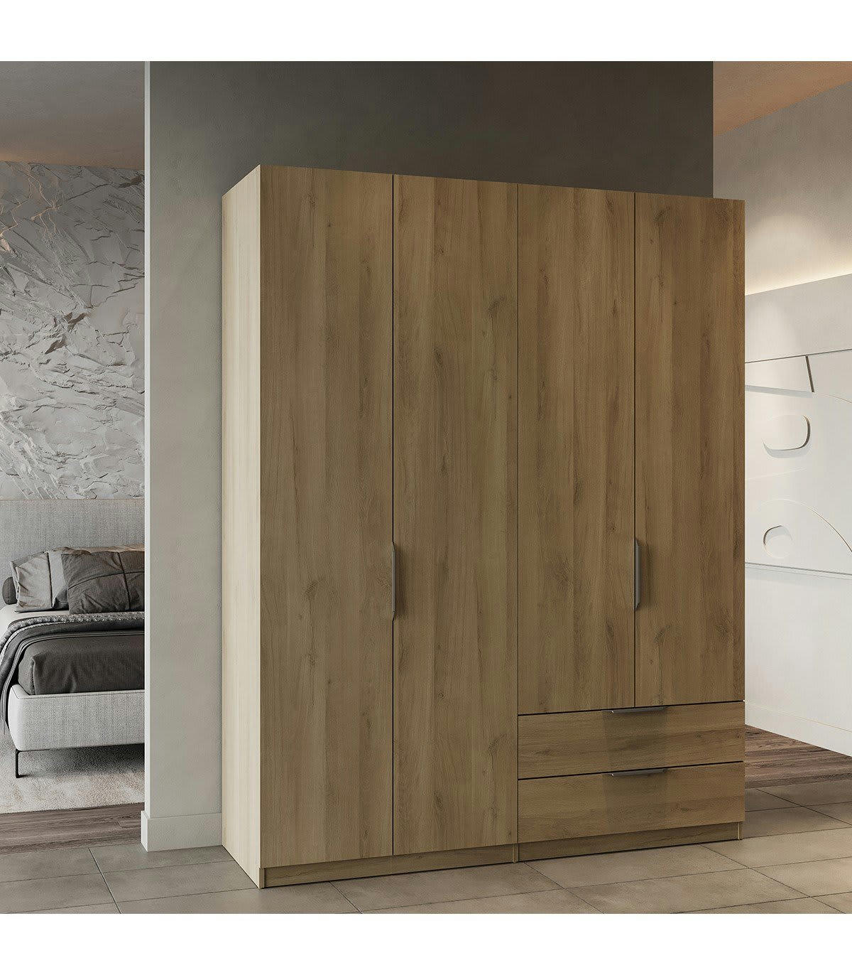 GHOST - Armoire 4 portes et 2 tiroirs - L157,3 cm