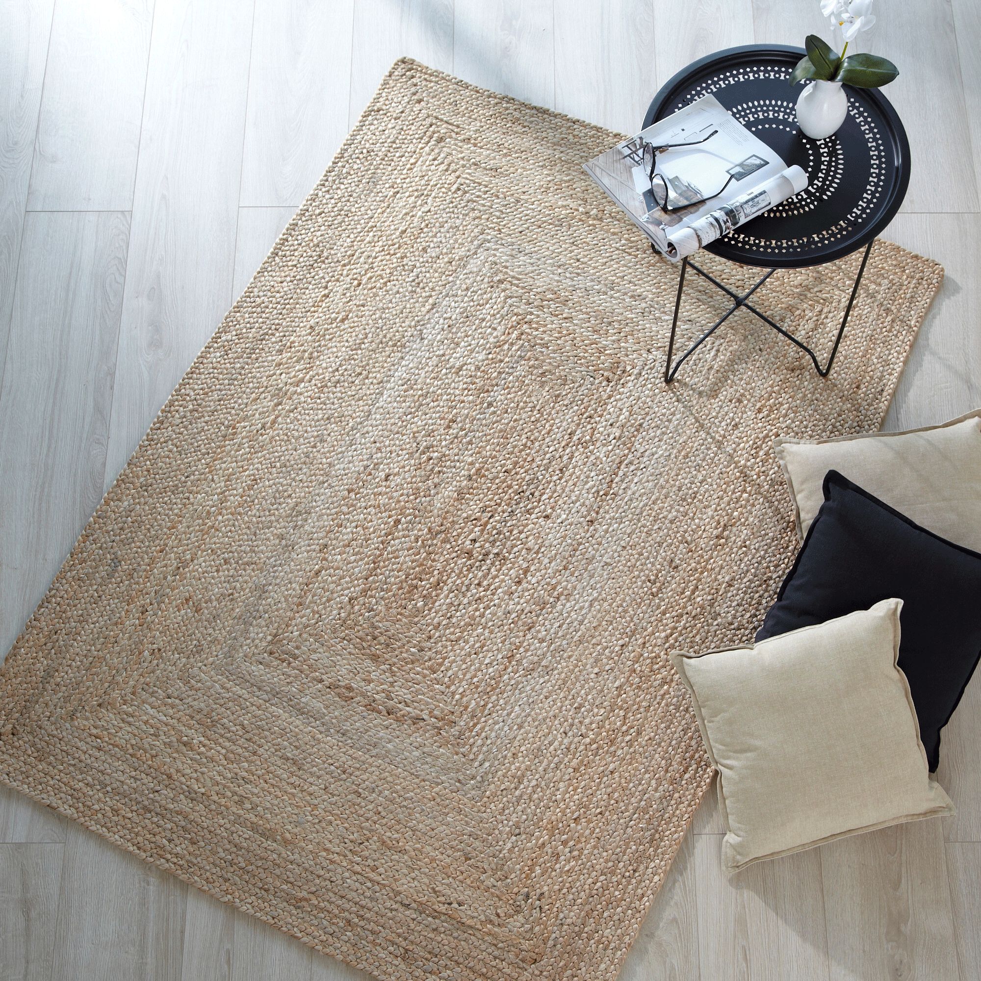 RUSH - Tapis tressé en jute - naturel 200x290cm