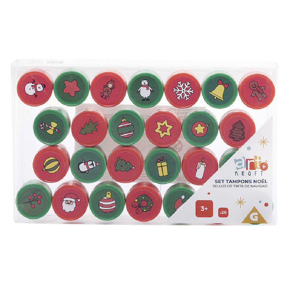 Tampon encreur thème No&euml;l Rouge et Vert x26