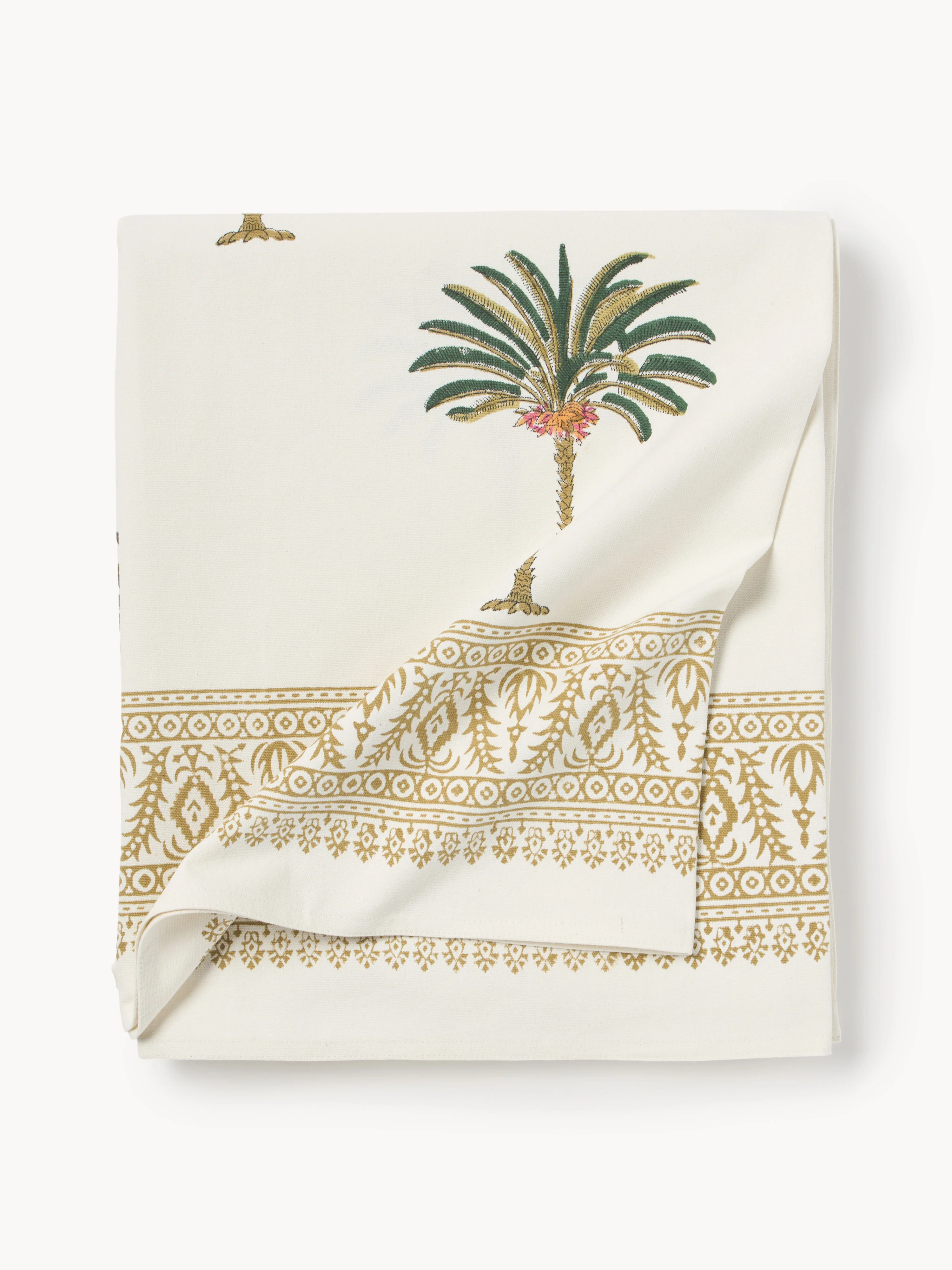 Handbedruckte Tischdecke Palm Tree