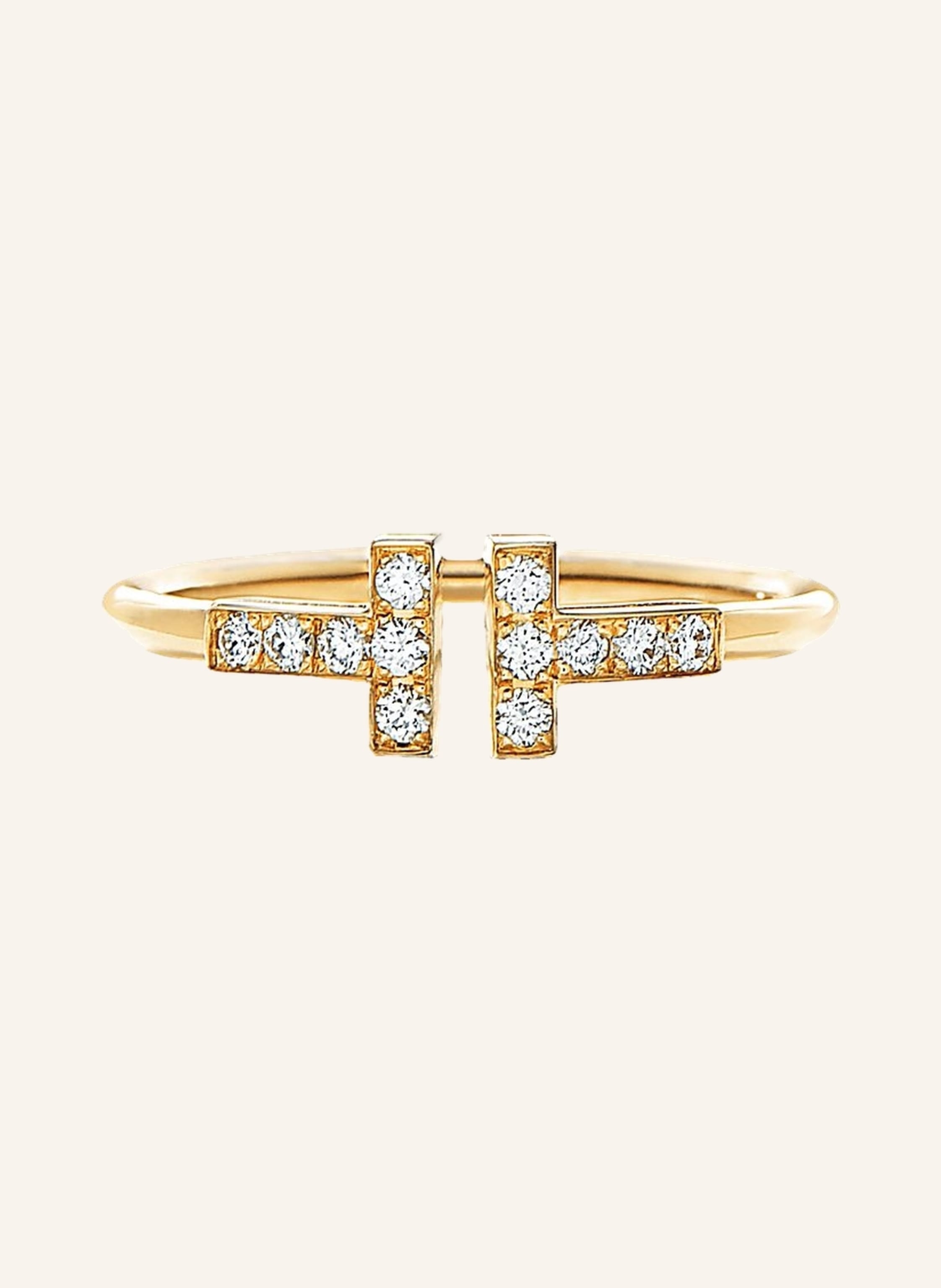 TIFFANY & Co. Ring TIFFANY T WIRE aus 18 Karat Gelbgold mit Diamanten
