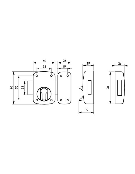 Boitier de verrou CAPITAL en applique à cylindre pour porte d'entrée, blanc - THIRARD