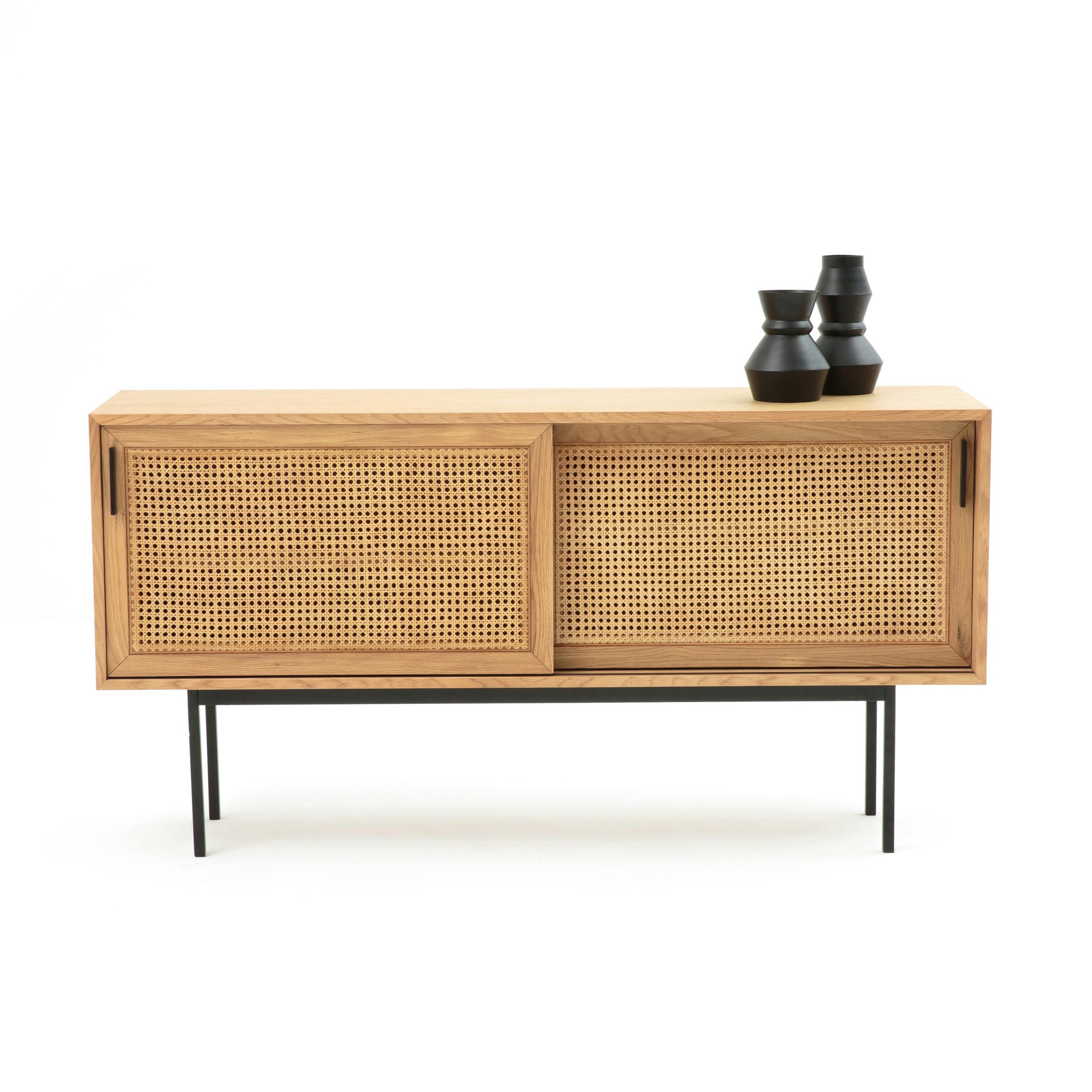 Buffet enfilade chêne et cannage, Waska