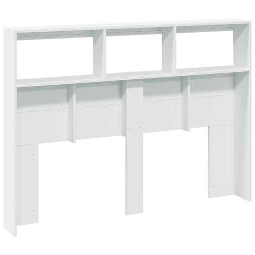 NNEVL Headboard Cabinet with LED White 140x17x102 cm