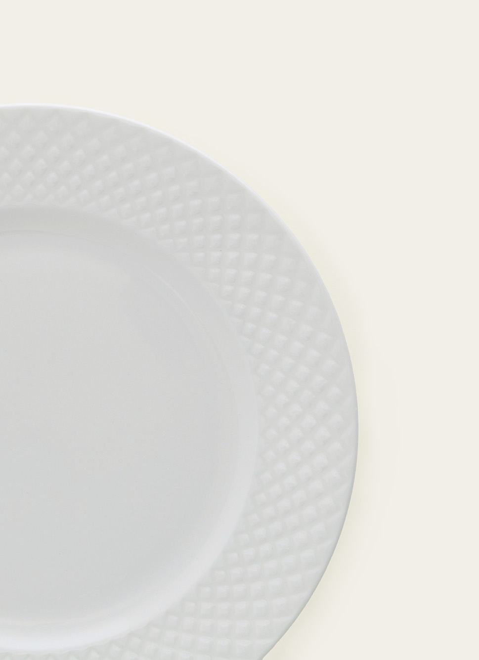 ASSIETTE à DESSERT EN PORCELAINE EMBOSS BLANC