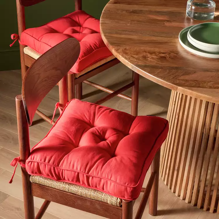 Habitat Festive Pack of 2 Seat Cushion - Red