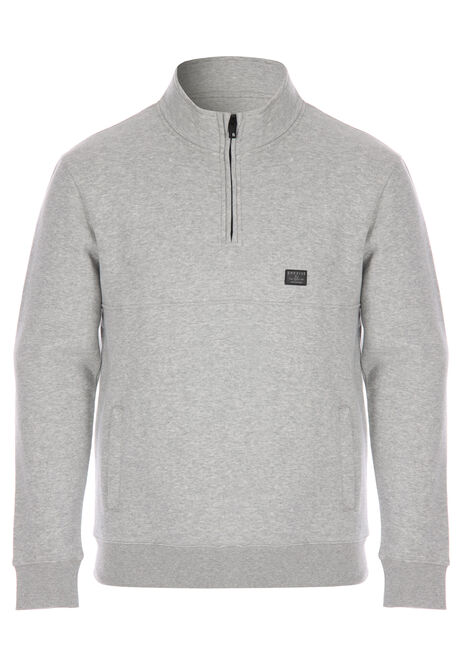 Mens Grey Quarter Zip Sweatshirt