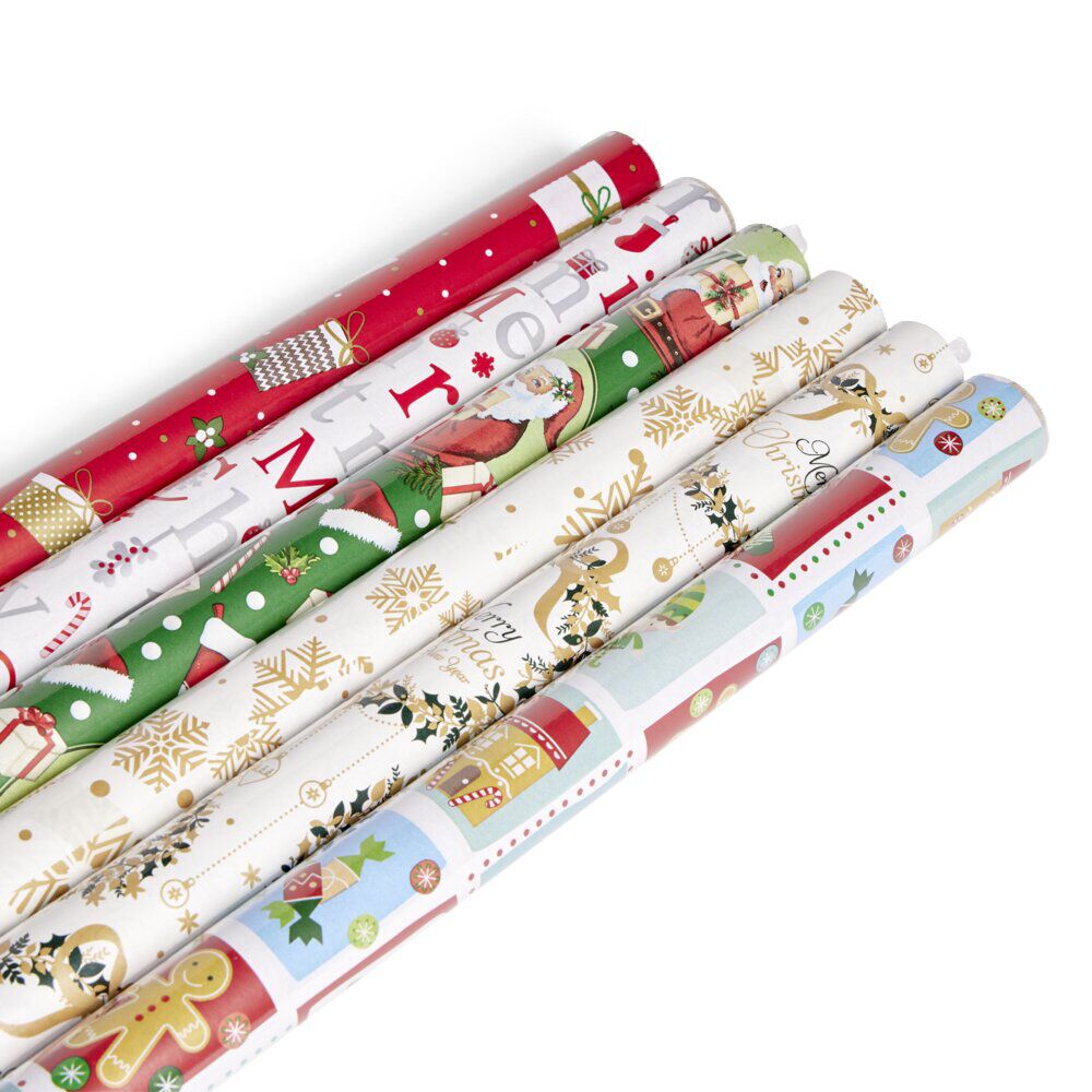 Papier cadeau No&euml;l rouleau 2m (6 modèles)