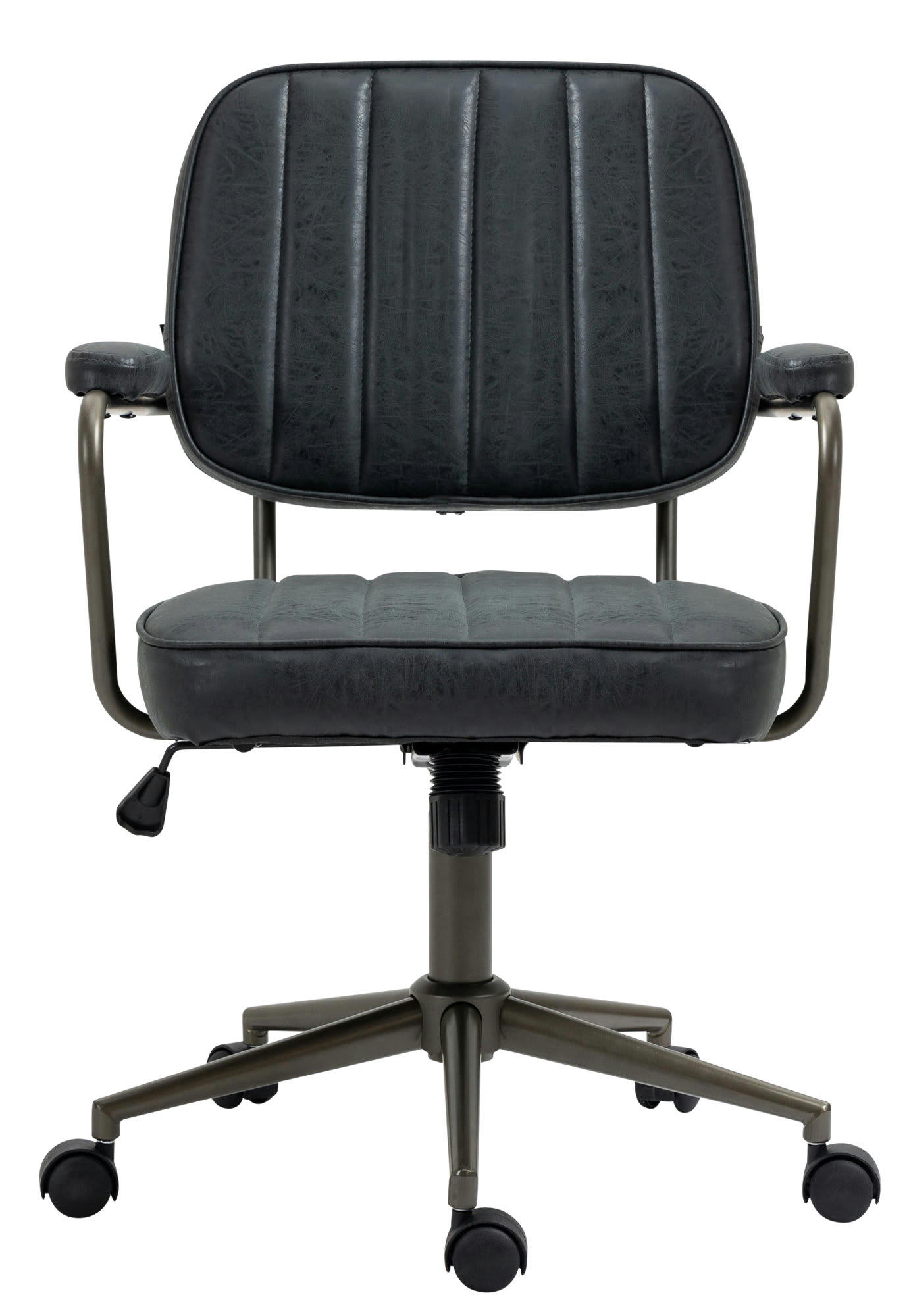 NATRONA - Chaise bureau réglable pivotante en similicuir Noir antique