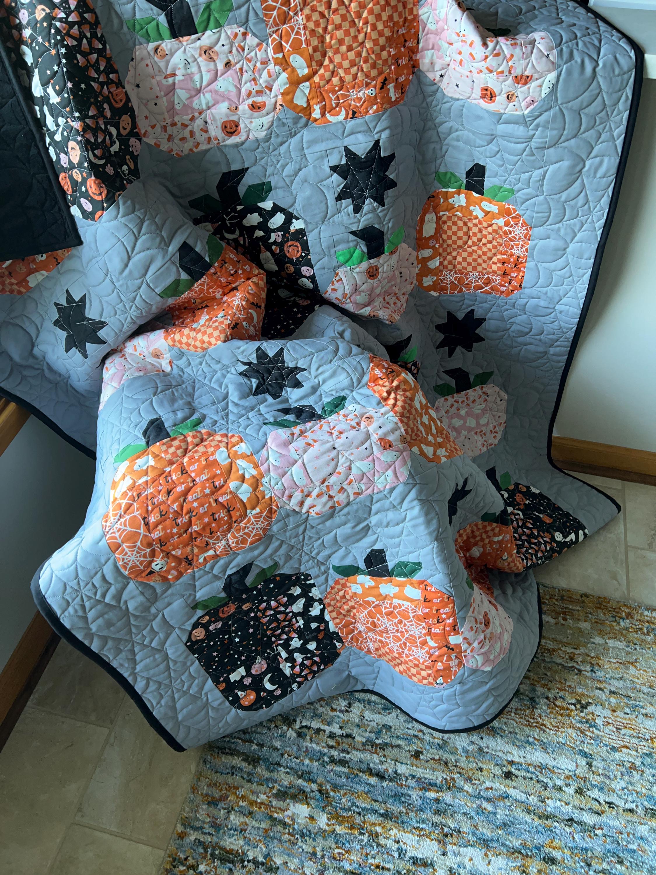 Modern Halloween Handmade Quilt, 52