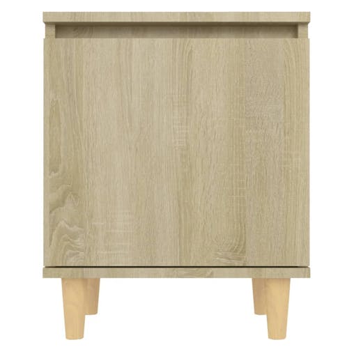 NNEVL Bed Cabinets with Solid Wood Legs 2 pcs Sonoma Oak 40x30x50 cm