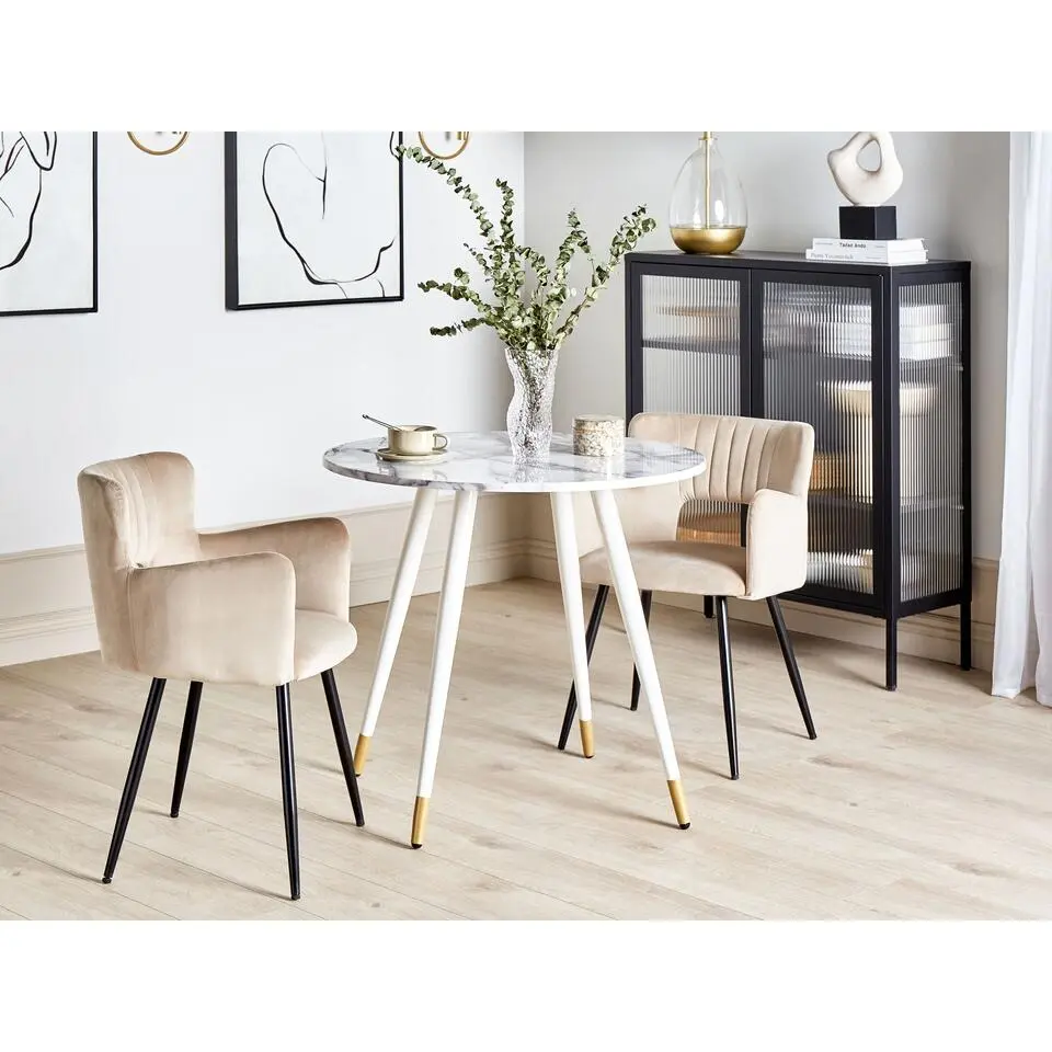 GUTIERE - Ronde eettafel - Wit - MDF