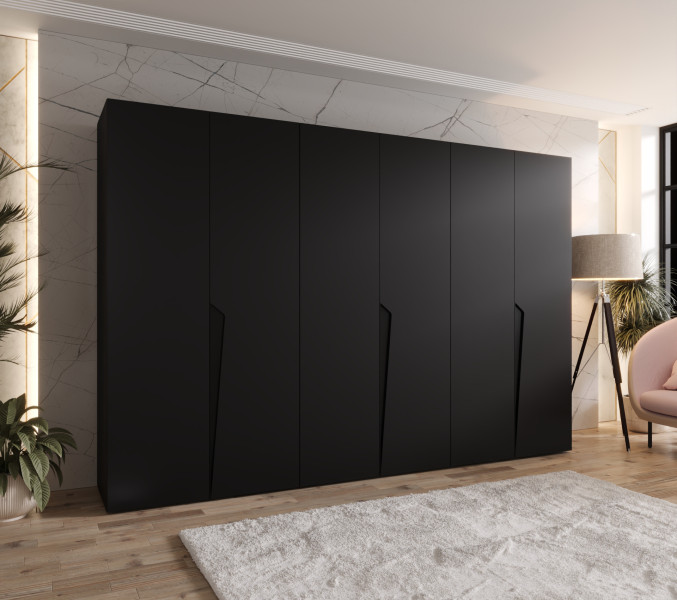 Szafa uchylna PIANO 1 300 (3X100) wys 202 cm Czarny   u Czarny