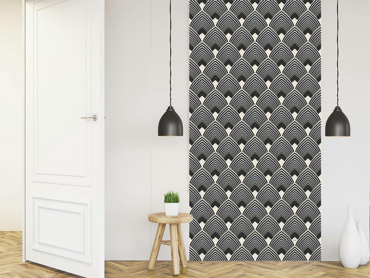 - Papier peint adhésif majestic noir 80cmx2m50