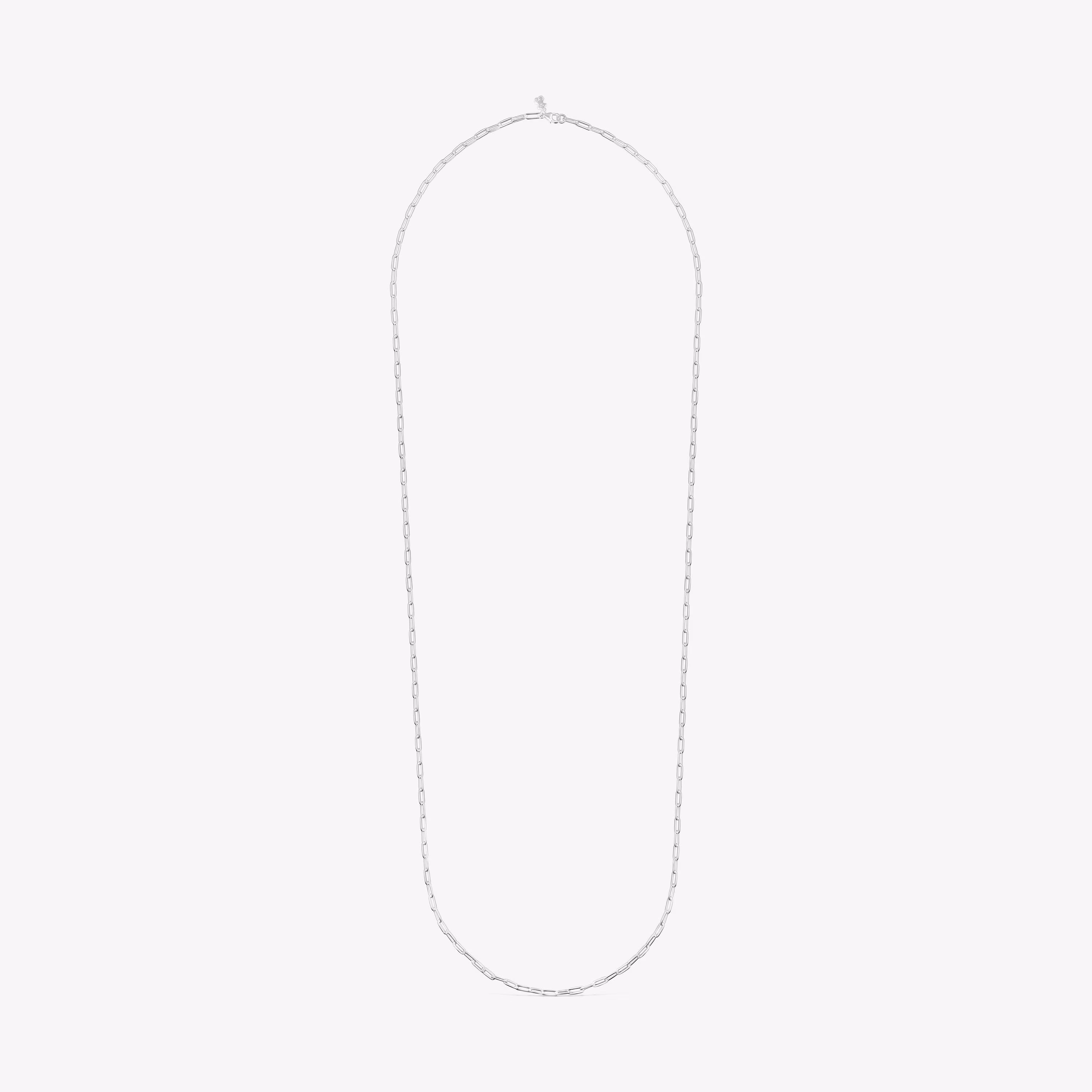 Gargantilla larga de plata con anillas ovales, 95 cm Chain