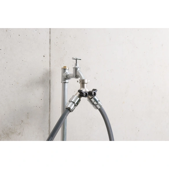 Zweiwege-Verteilerstück »GEKA Plus«, Länge: 11 cm, Messing, silberfarben