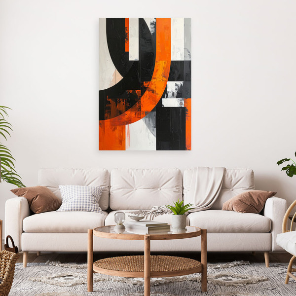 Obraz do salonu pokoju biura, Abstrakcja kształty czarno 20x30