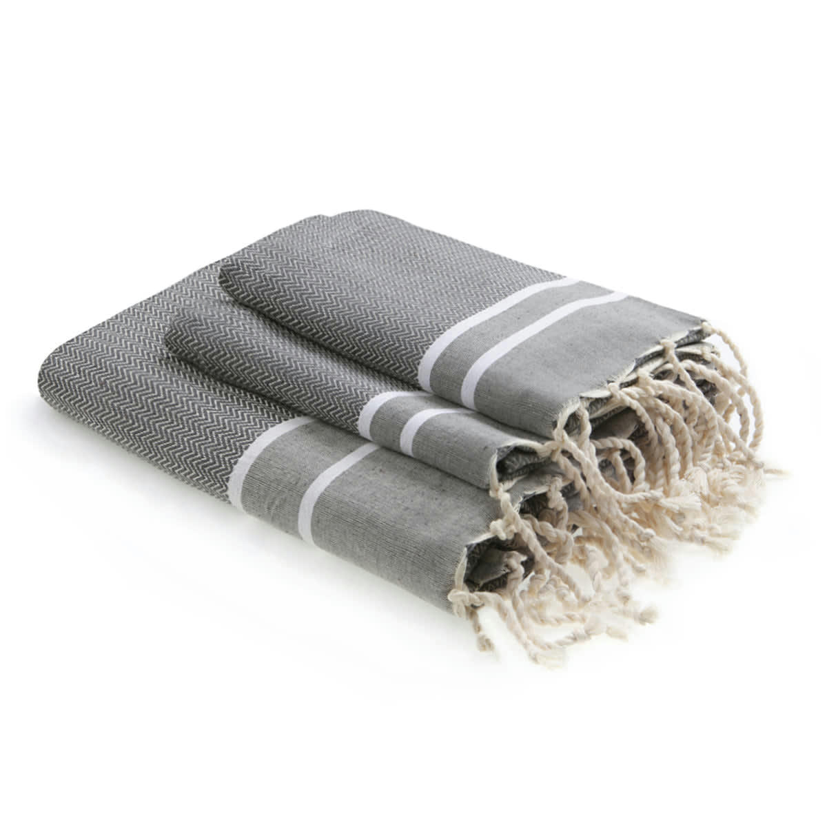 STOCKHOLM - Set bain, 1 fouta + 2 serviettes coton  100x200 gris moyen