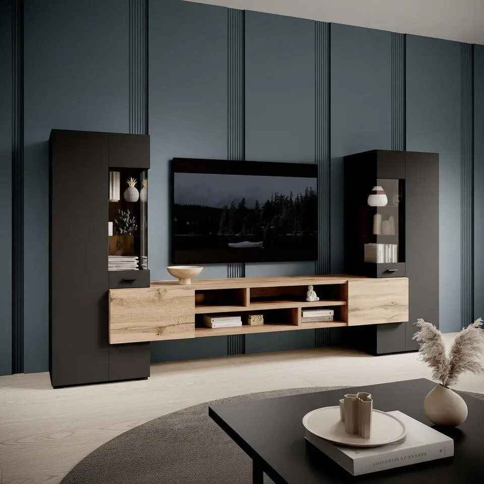 Meubella - Wandmeubel Charo - Zwart