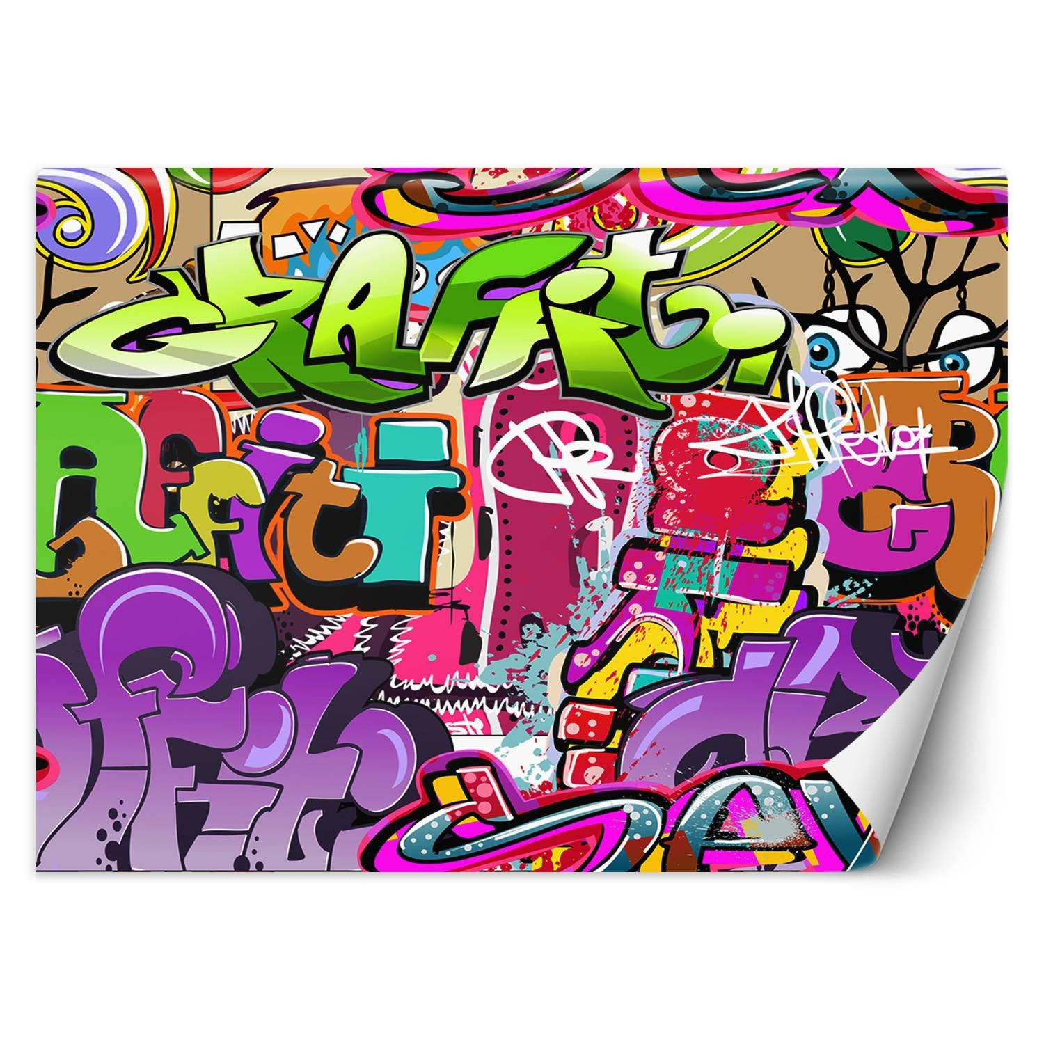 Feeby Fototapeta, Graffiti art w neonowych kolorach street art 150x105