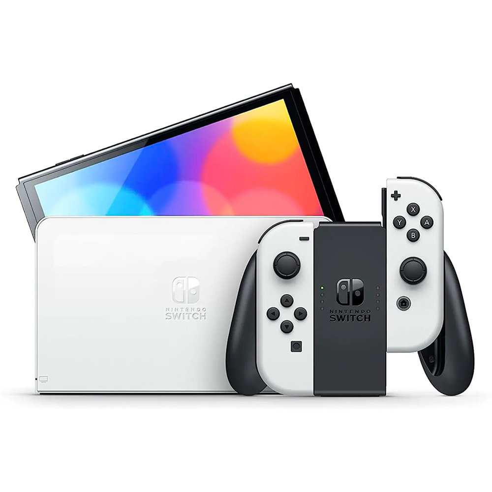 Nintendo - Geek Squad Certified Switch - OLED Model with White Joy-Con - White