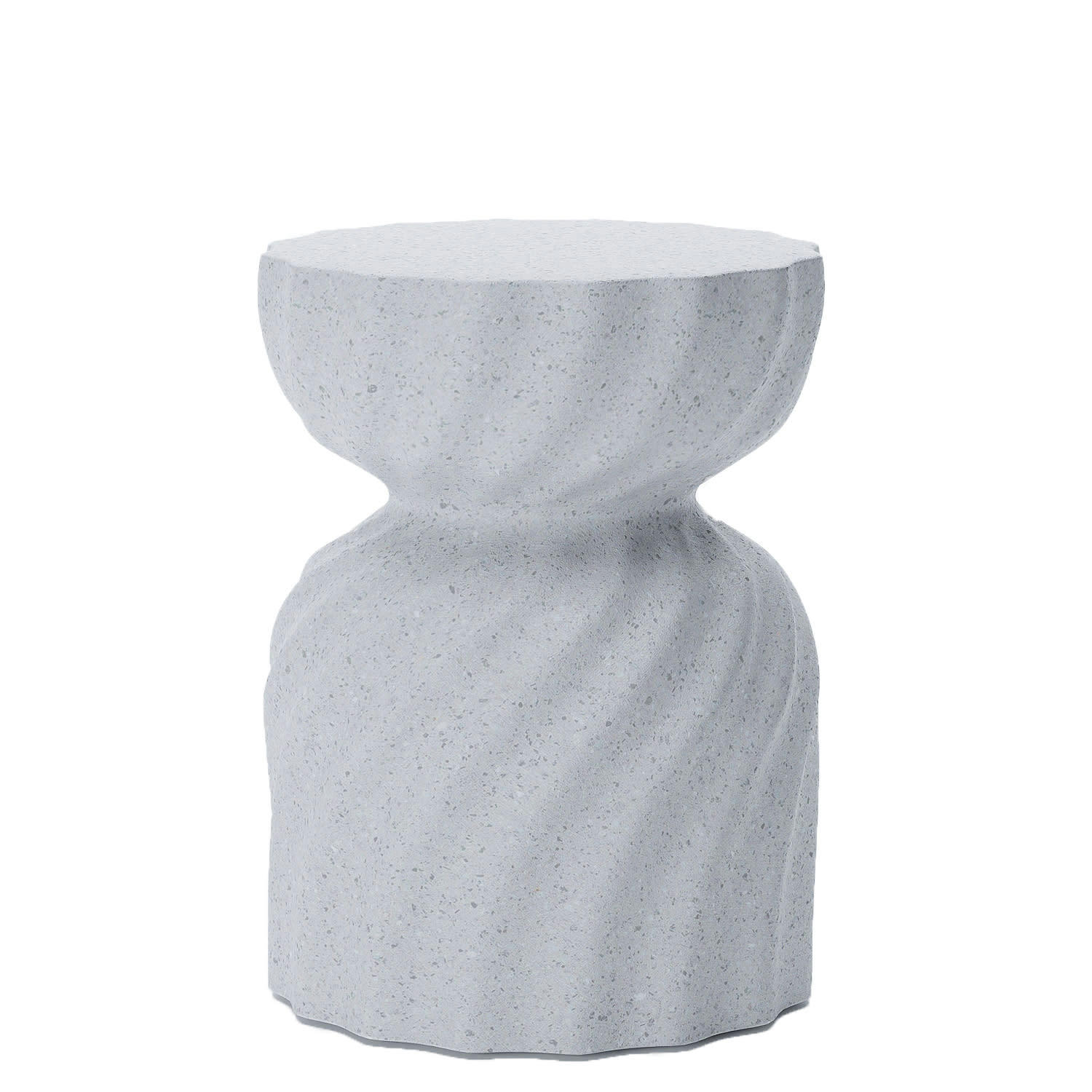 LAVANDE - Table d'appoint moderne torsadée en ciment