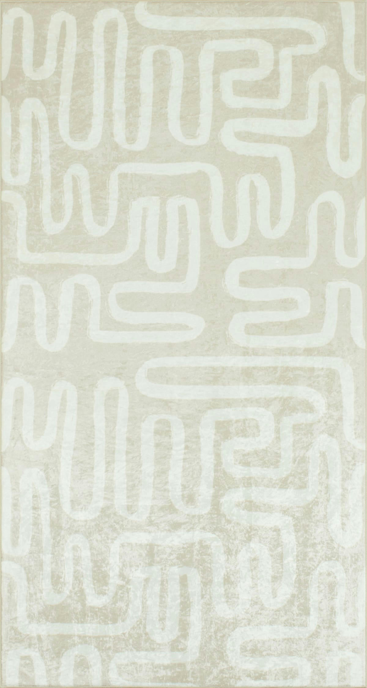 GREGE - Tapis Géométrique Beige et Blanc 80x150