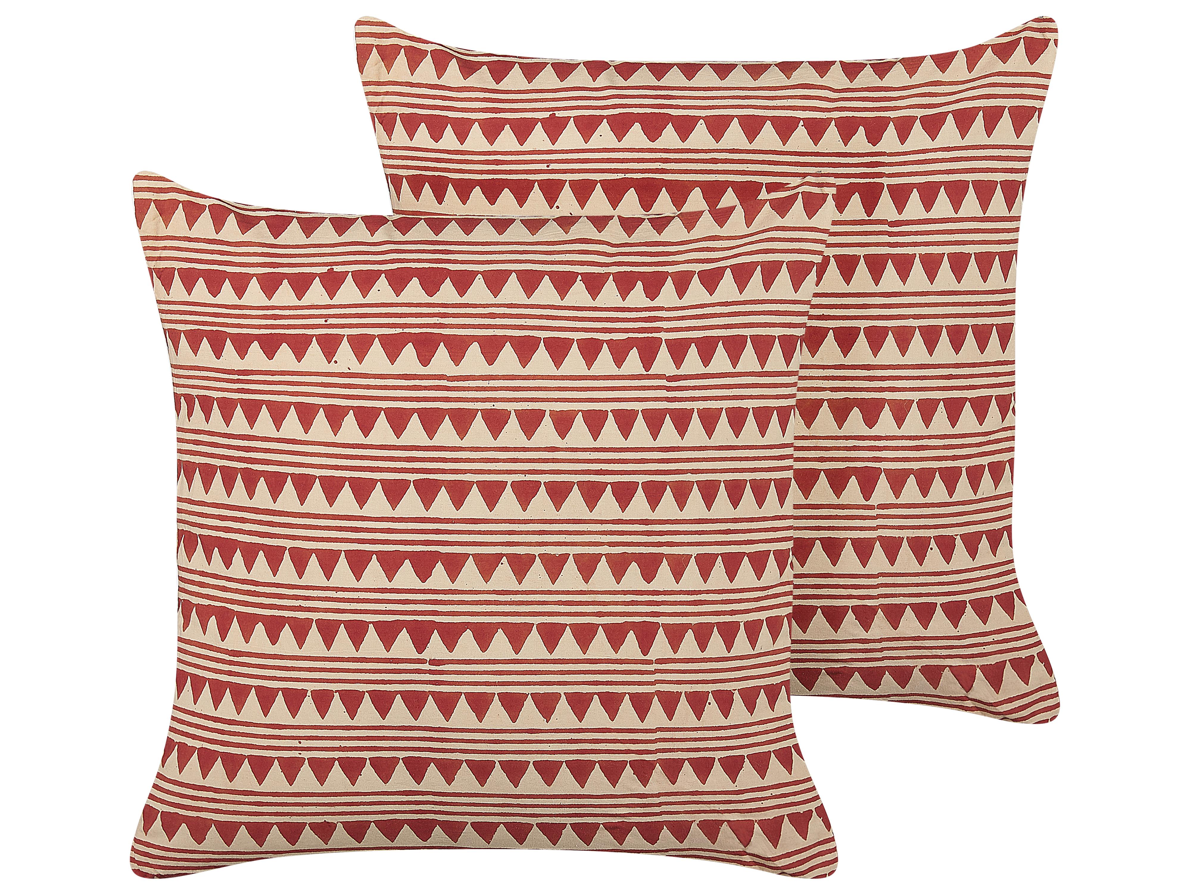 Throw Cushion DEGLUPTA Cotton 45 x 45 cm Red Chevron Pattern