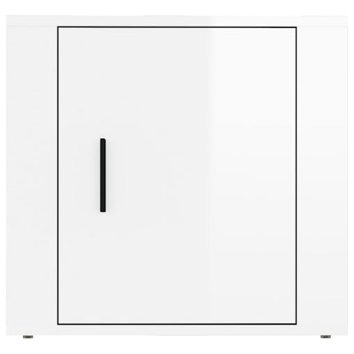 NNEVL Bedside Cabinets 2 pcs High Gloss White 50x39x47 cm