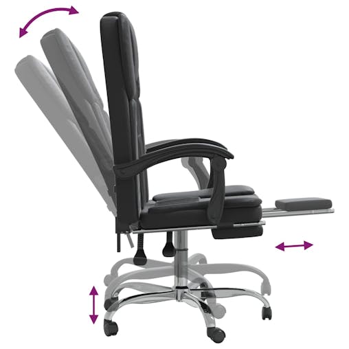 NNEVL Reclining Office Chair Black Faux Leather