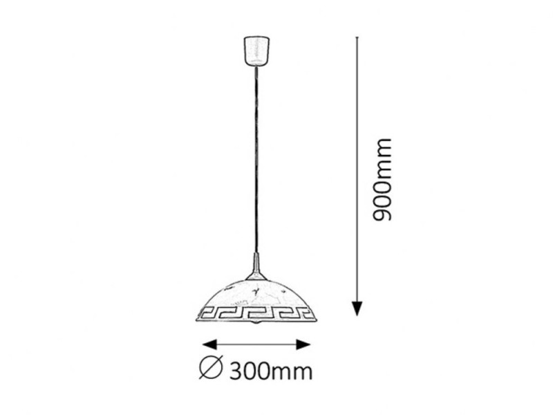 Lampa wisząca brązowo-białe szkło alabastrowe Etrusco 1xE27x40W Rabalux
