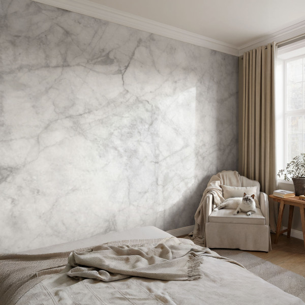 Tapeta Marmurowa elegancja biały marmur flizelina premium 104x70