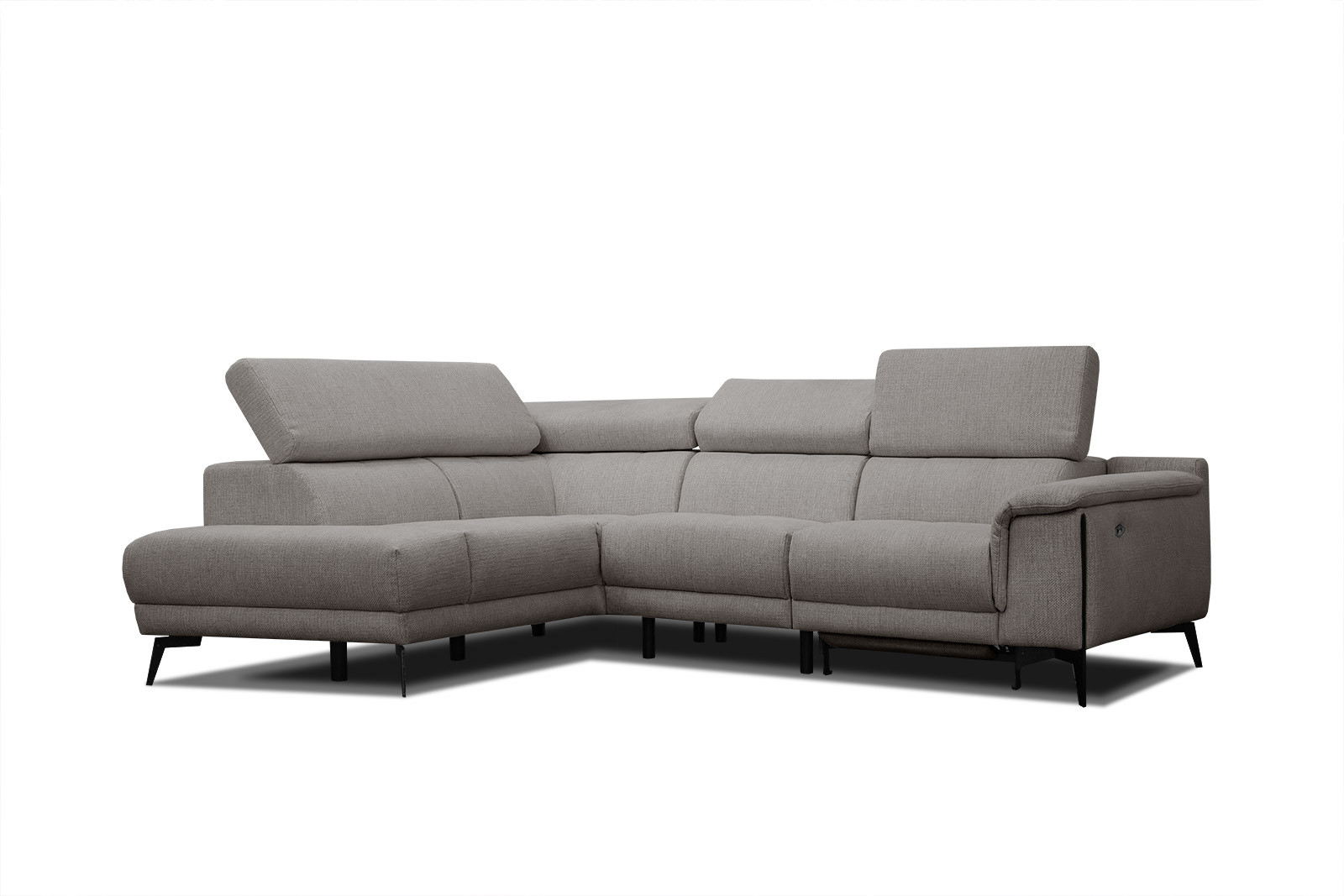 Sofa narożna 4 osobowa MATERA brązowa, 1 funkcja relaks