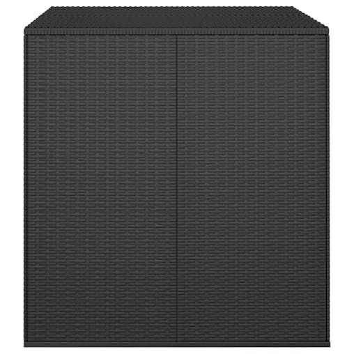 NNEVL Garden Cushion Box PE Rattan 100x97.5x104 cm Black