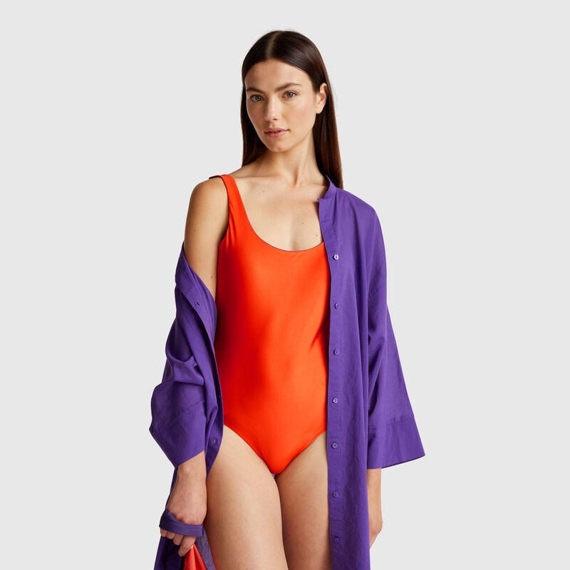 Reversible one-piece swimsuit