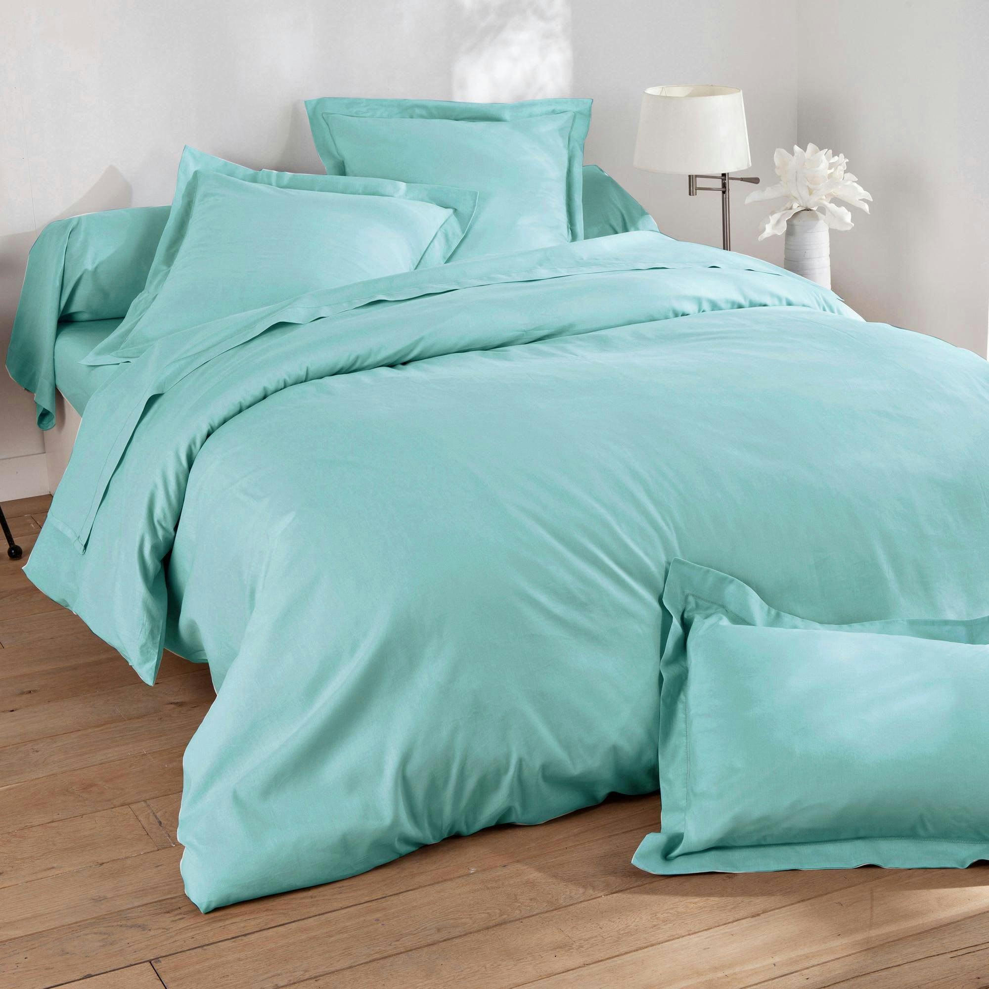 GAMME UNIE LIN PRÉLAVÉ - Housse de couette 140x200 bleu aqua en lin