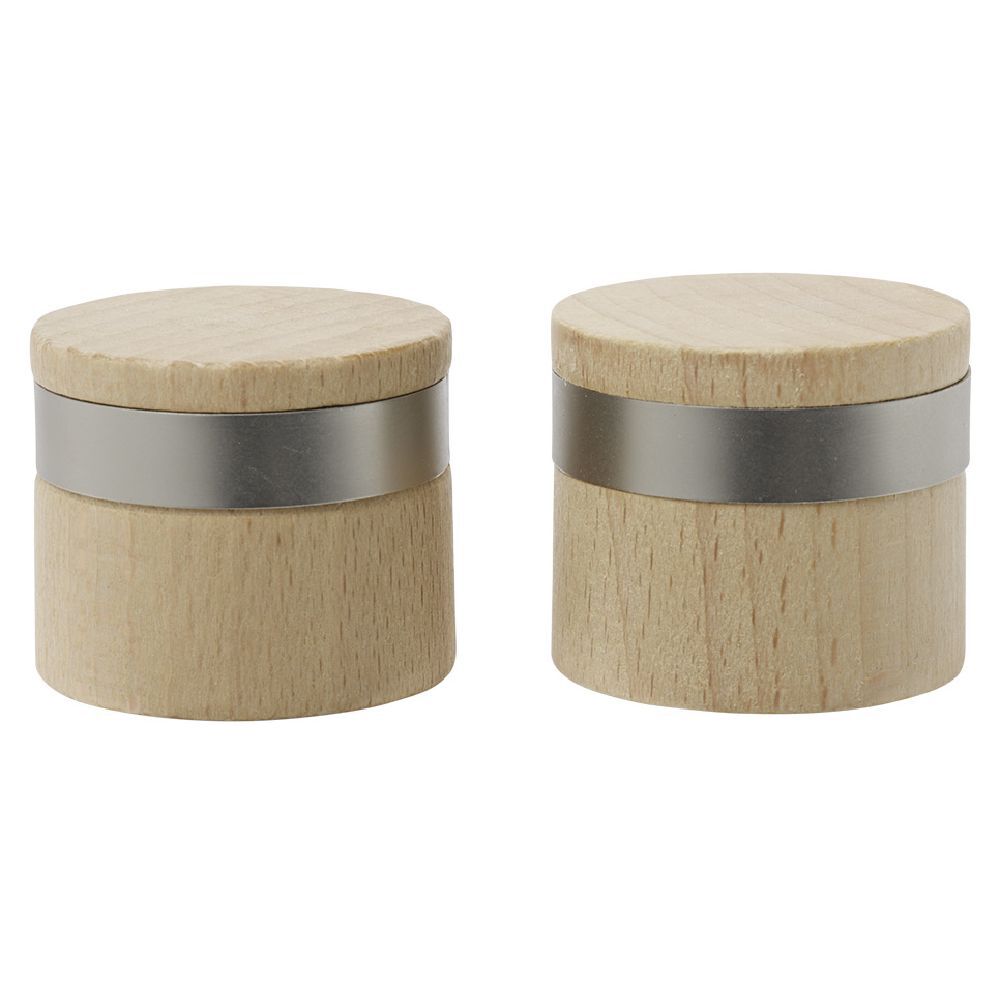 Embout de tringle en bois naturel bague métal Ø28mm x2