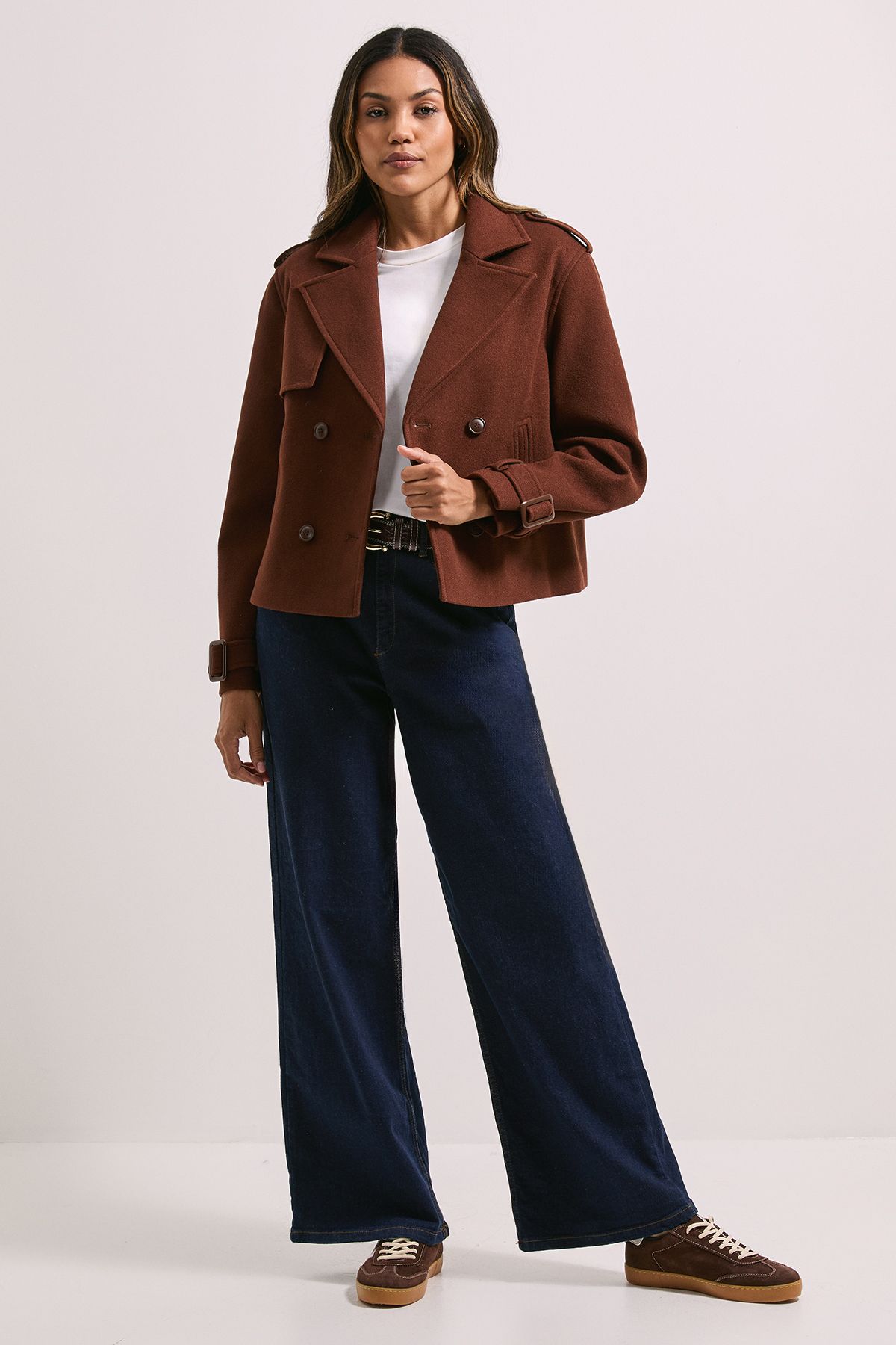Dorothy Perkins Short Faux Wool Trench Coat
