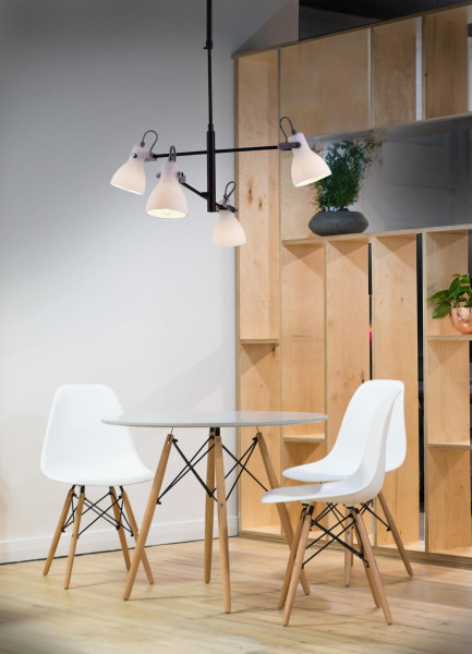 Lampa wisząca czarno-biała KANTI 4xE14x25W wym: 89x56x56 cm Kaja