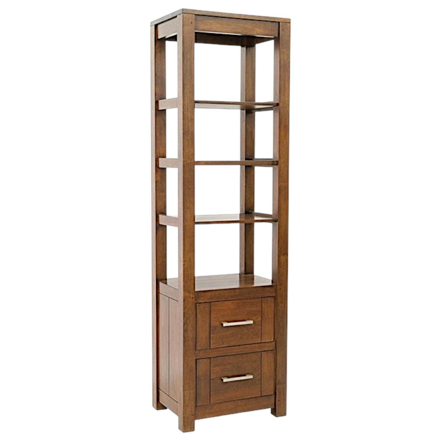Colonne étagère moderne bois hévéa H190cm ATTAN