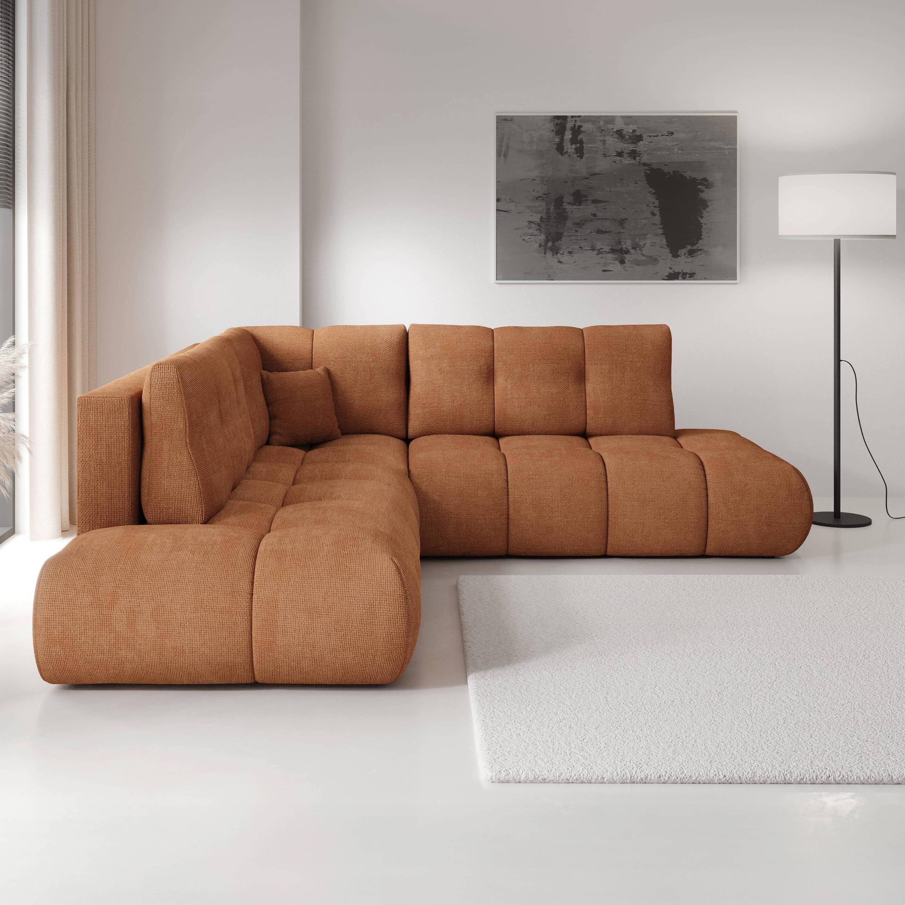 by fonQ Charme Hoekbank Links/Rechts met Slaapfunctie - Chenille - Ter