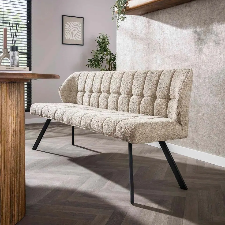 Fraaai - Ramon eetkamerbank - 180 cm - boucle - zand