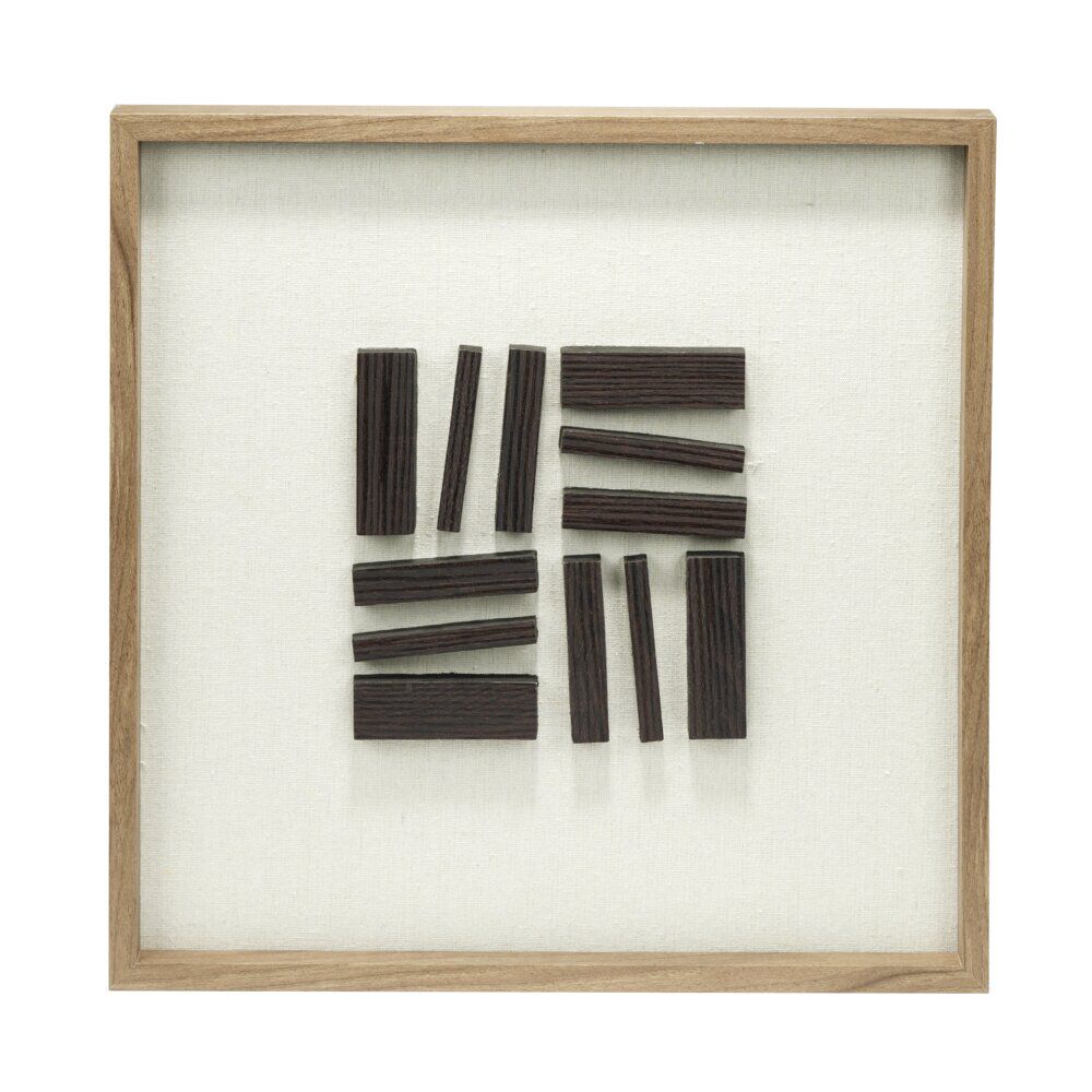 Tableau en bois motif contemporain 3D noir 38x38cm (2 modèles)