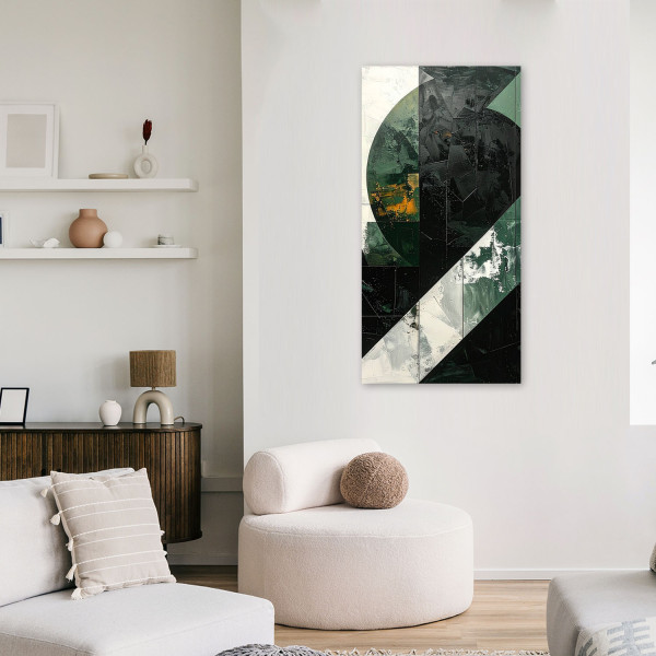Obraz do salonu sypialni biura kuchni, Abstrakcja kształty zielony 40x80
