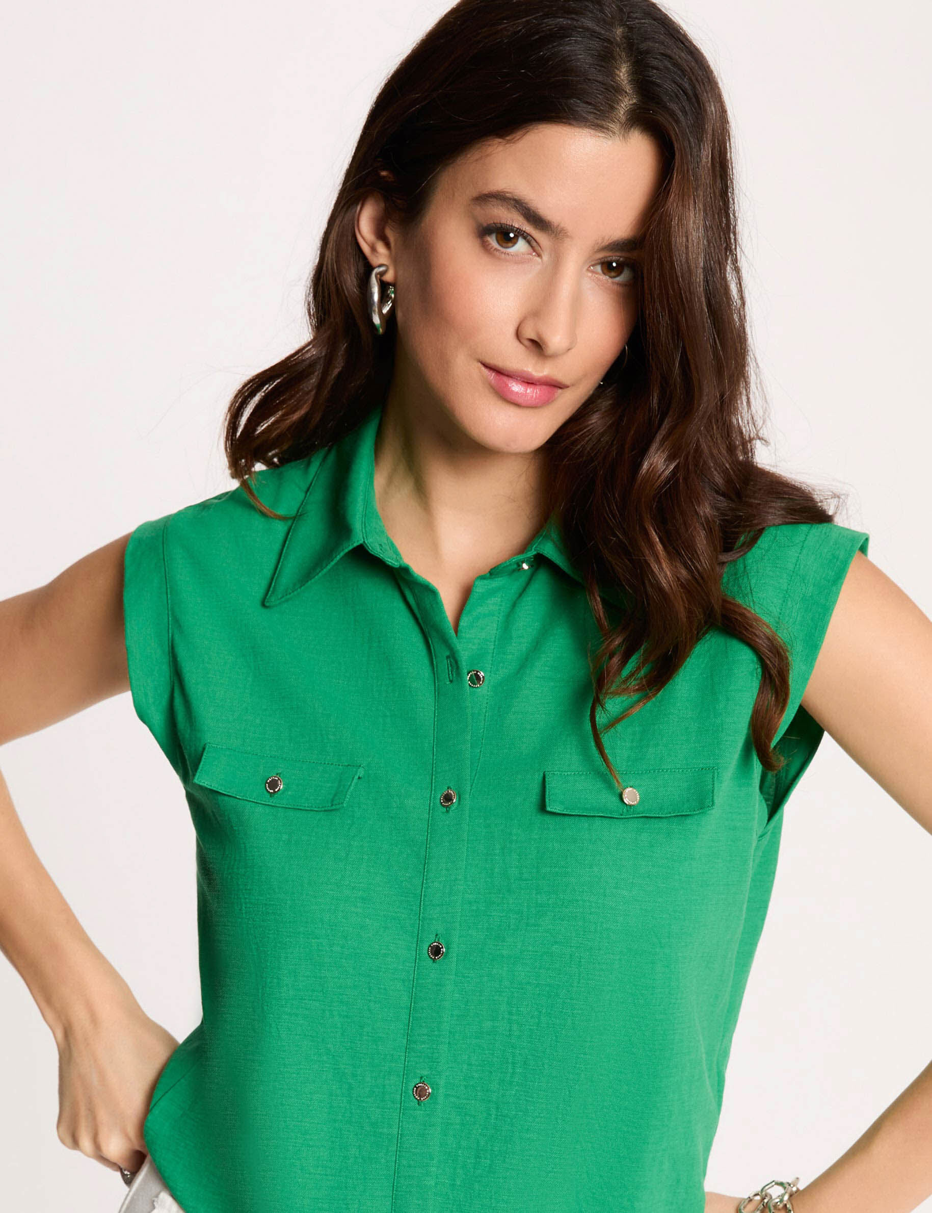 Sleeveless Blouse Meadow Green Women